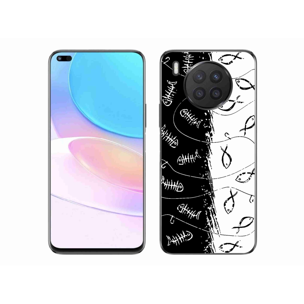 Gélový kryt mmCase na Huawei Nova 8i - kostry a rybky