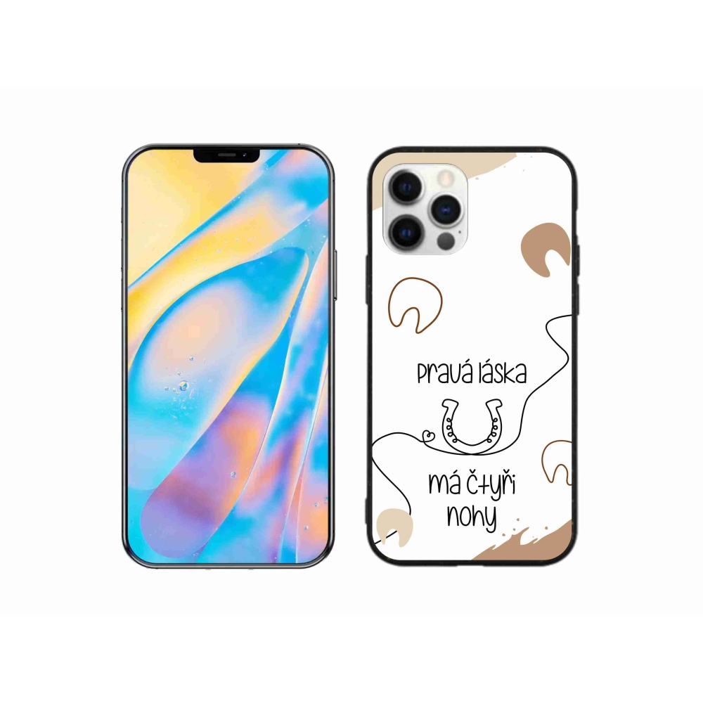 Gélový kryt mmCase na iPhone 12 Pro - konský motív biele pozadie