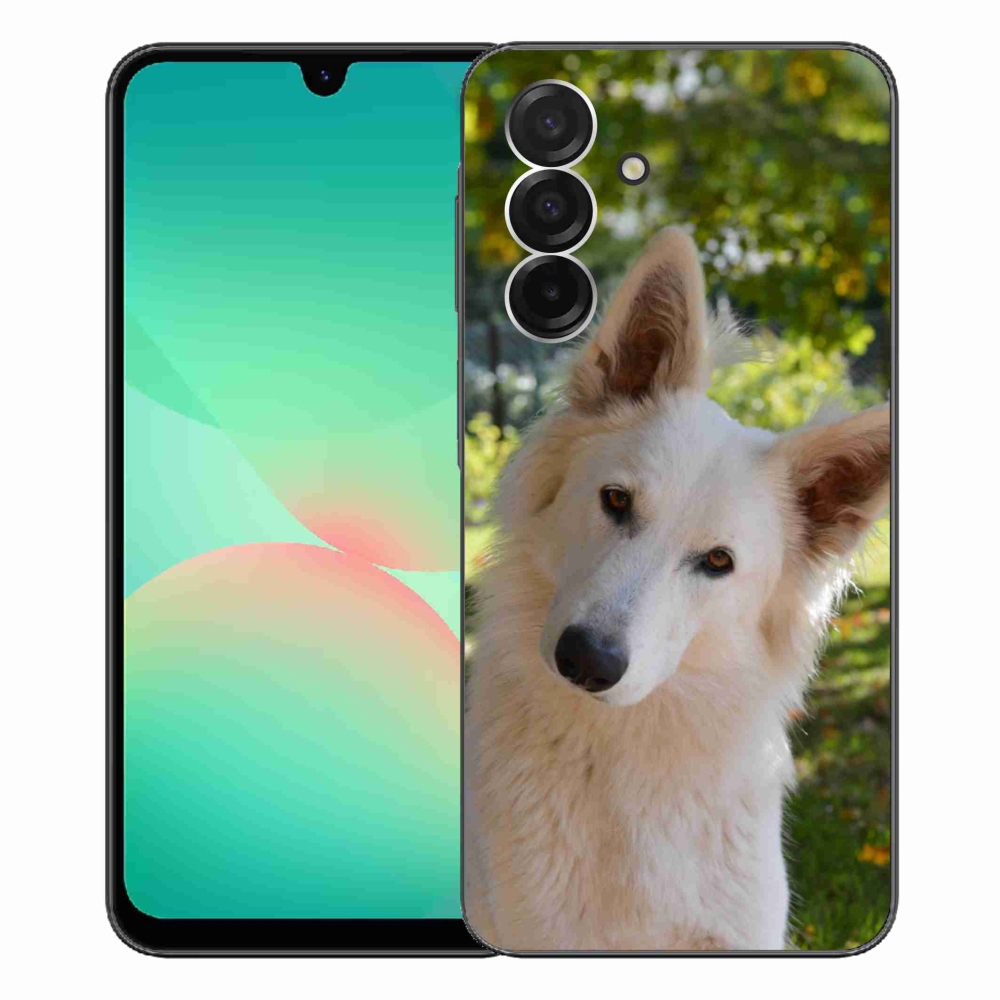 Gélový kryt mmCase na Samsung Galaxy A26 5G - biely švajčiarsky ovčiak 1