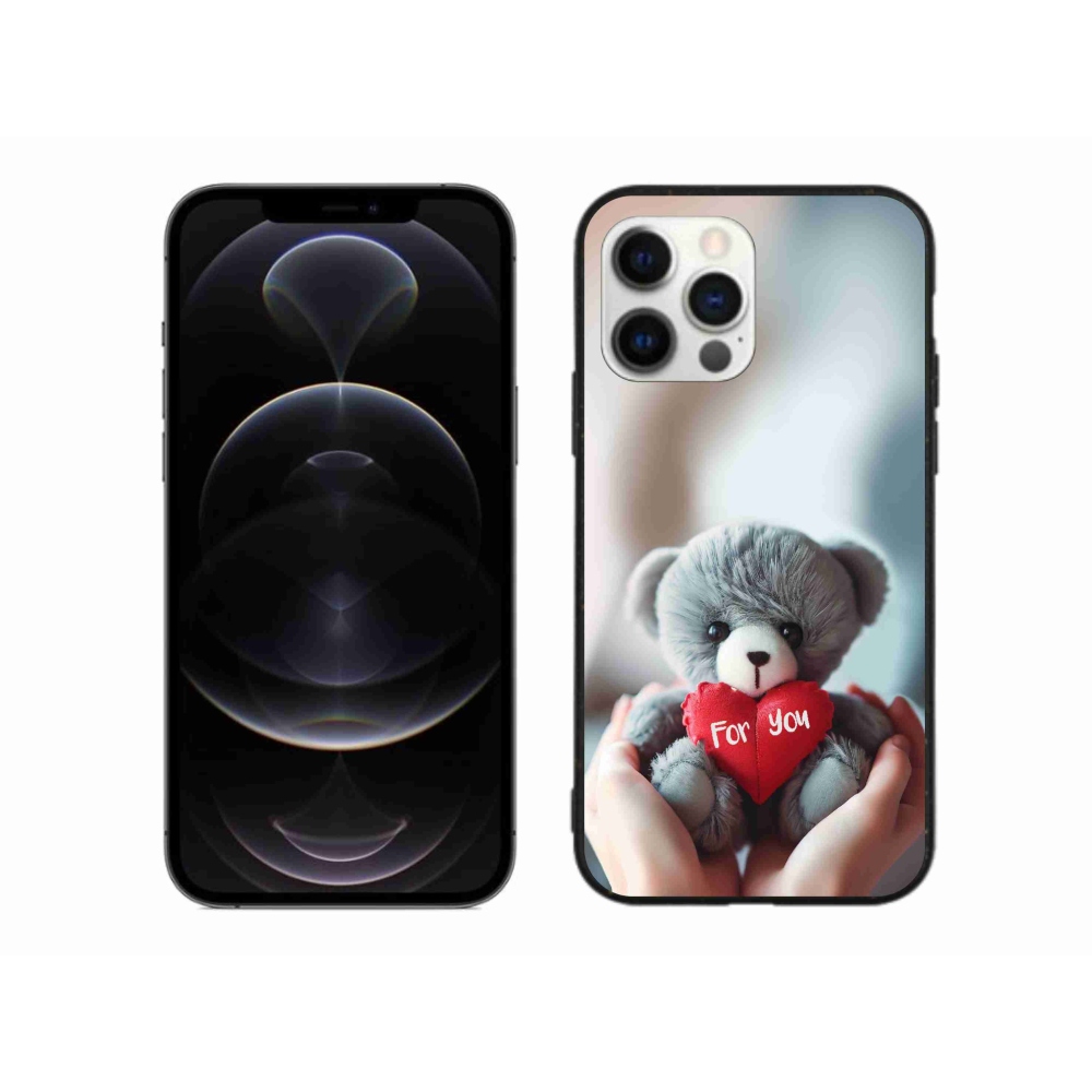 Gélový kryt mmCase na iPhone 12 Pro Max - medvedík pre zamilovaných