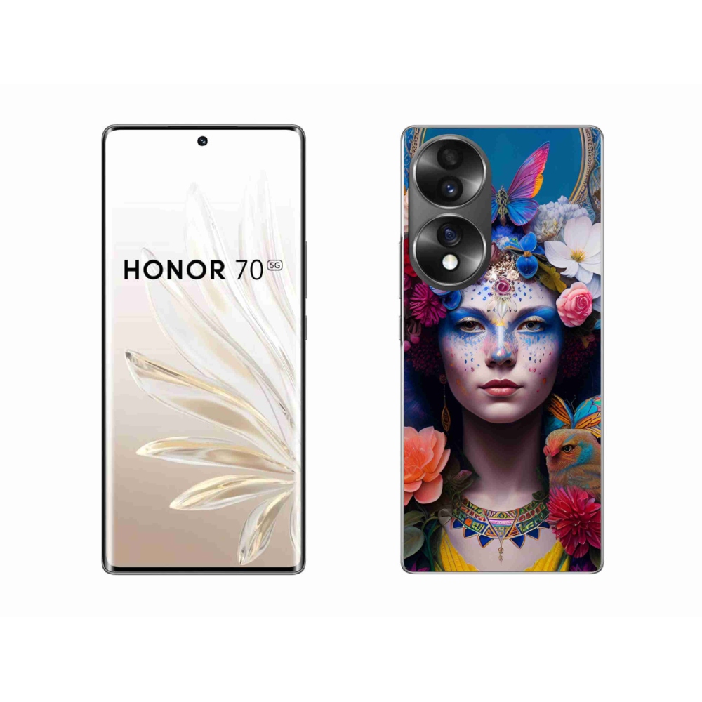 Gélový kryt mmCase na Honor 70 - žena s kvetinami