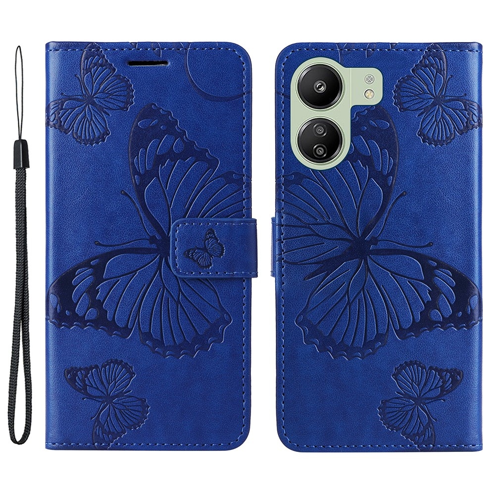 Big Butterfly knižkové púzdro na Xiaomi Poco C65/Redmi 13C - modré