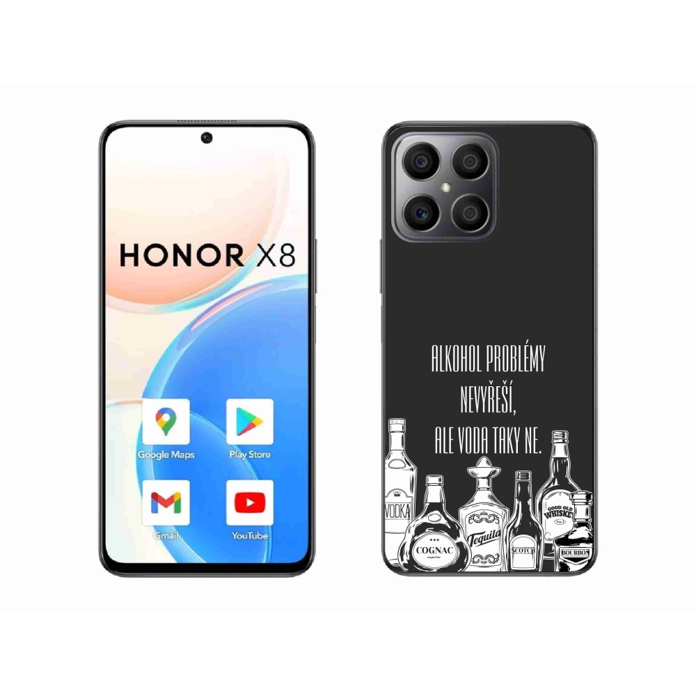 Gélový kryt mmCase na Honor X8 4G - vtipný text čierne pozadie