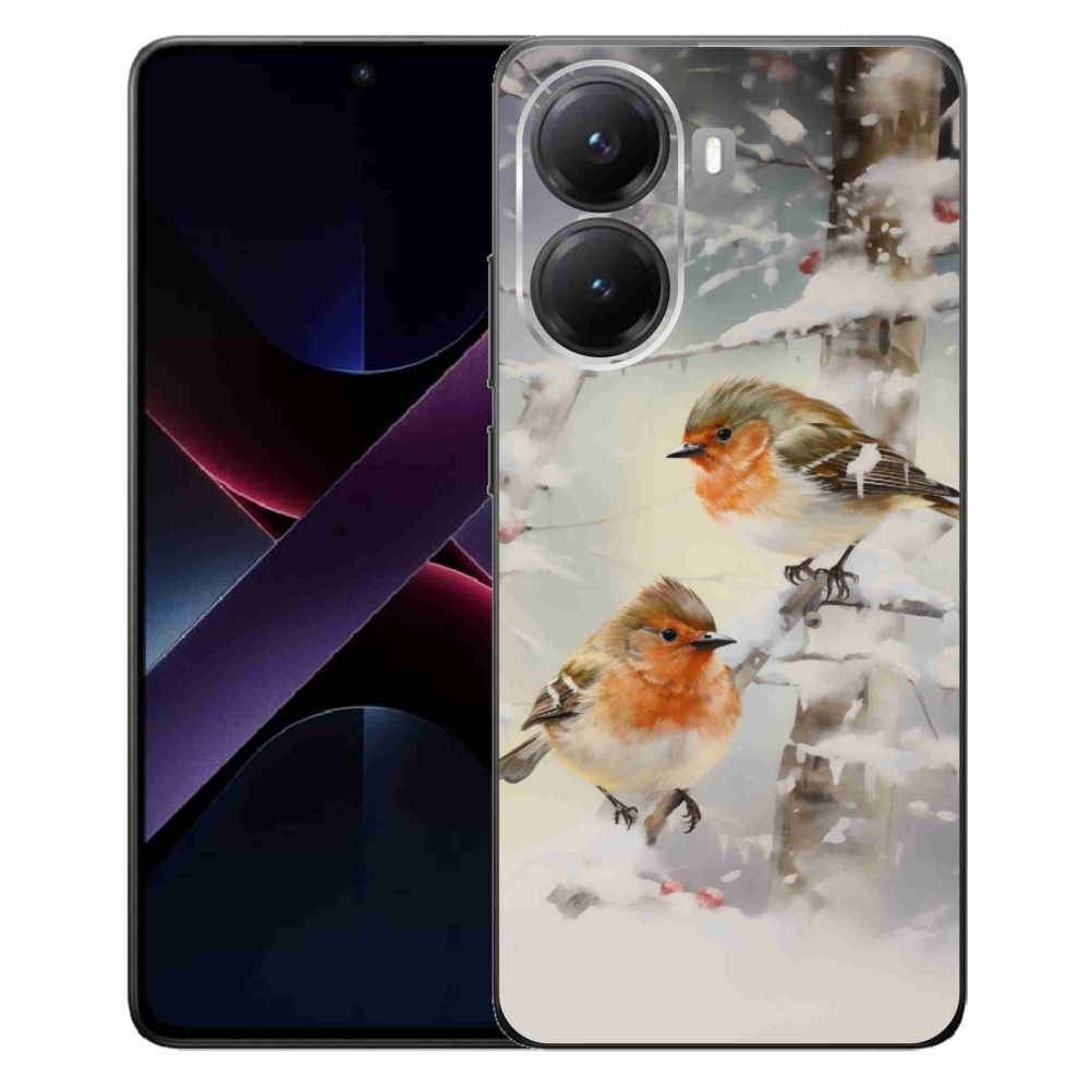 Gélový kryt mmCase na Xiaomi Poco X7 Pro 5G - vtáčiky v zime