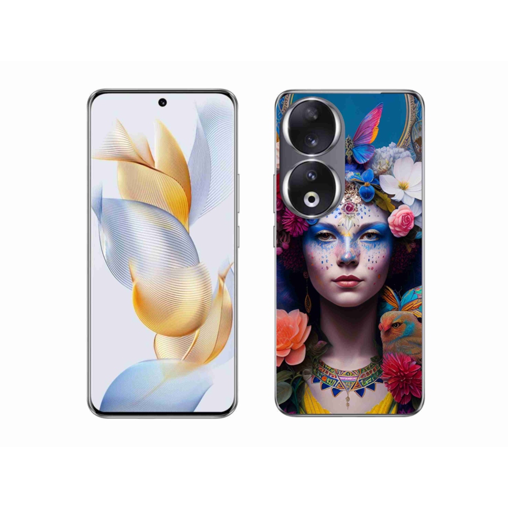 Gélový kryt mmCase na Honor 90 - žena s kvetinami