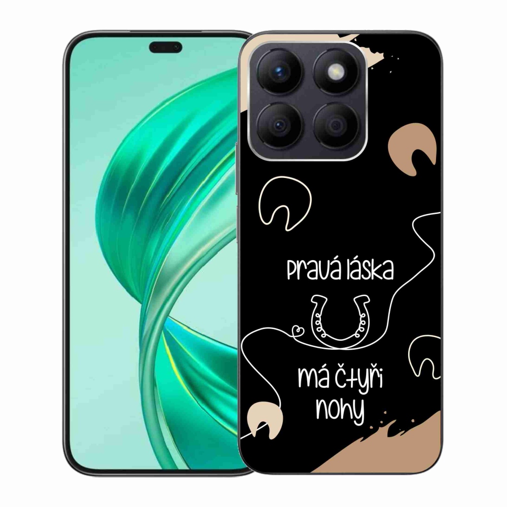 Gélový kryt mmCase na Honor X8b - konský motív čierne pozadie