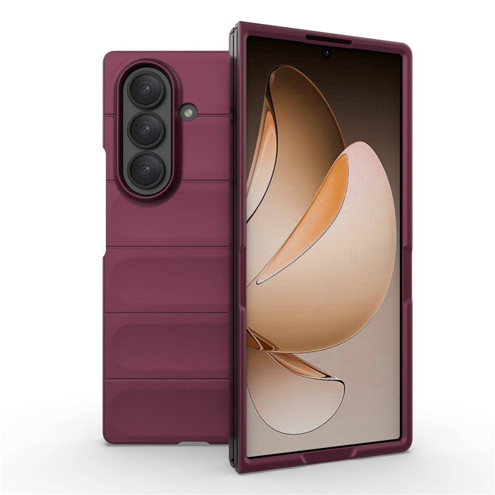 Rugg odolný gélový obal na Samsung Galaxy Z Fold7 5G - vínový