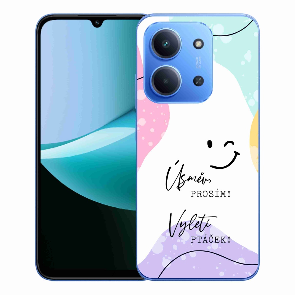 Gélový kryt mmCase na Xiaomi Redmi 15C 4G/5G (173mm) - vtipný text 4 biele pozadie