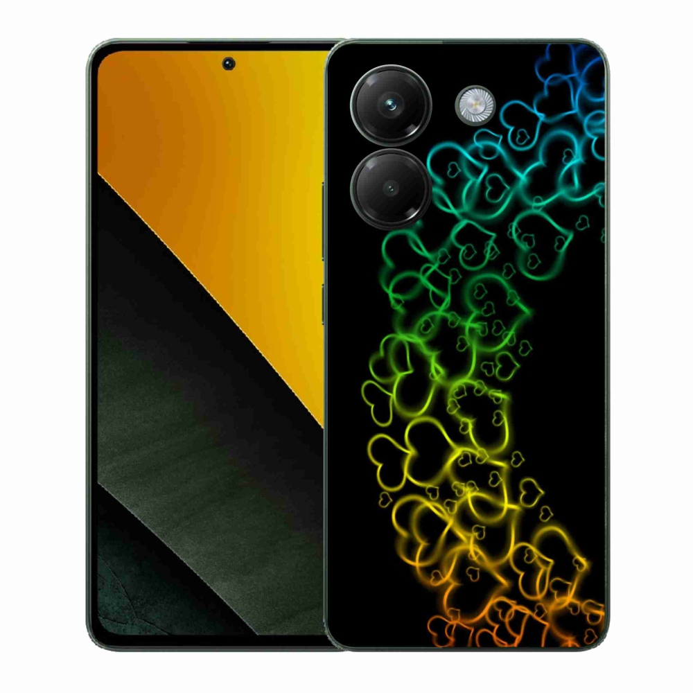 Gélový kryt mmCase na Xiaomi Poco M7 Pro 5G - farebné srdiečka