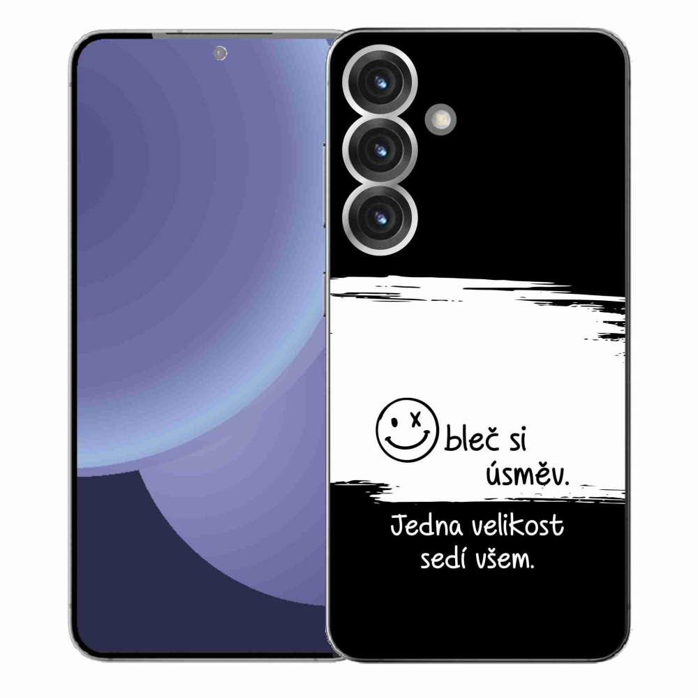 Gélový kryt mmCase na Samsung Galaxy S25+ - vtipný text 8 bieločierne pozadie