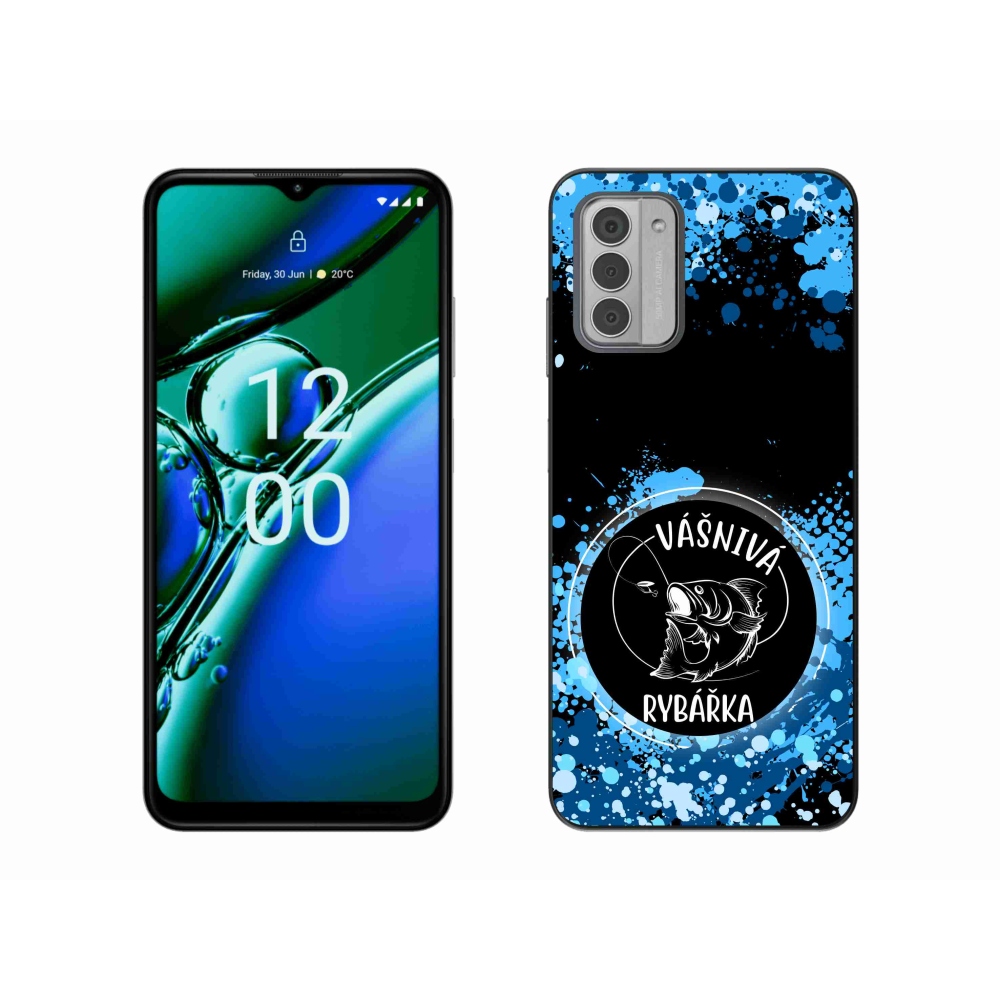 Gélový kryt mmCase na Nokia G42 - vášnivá rybárka čierne pozadie