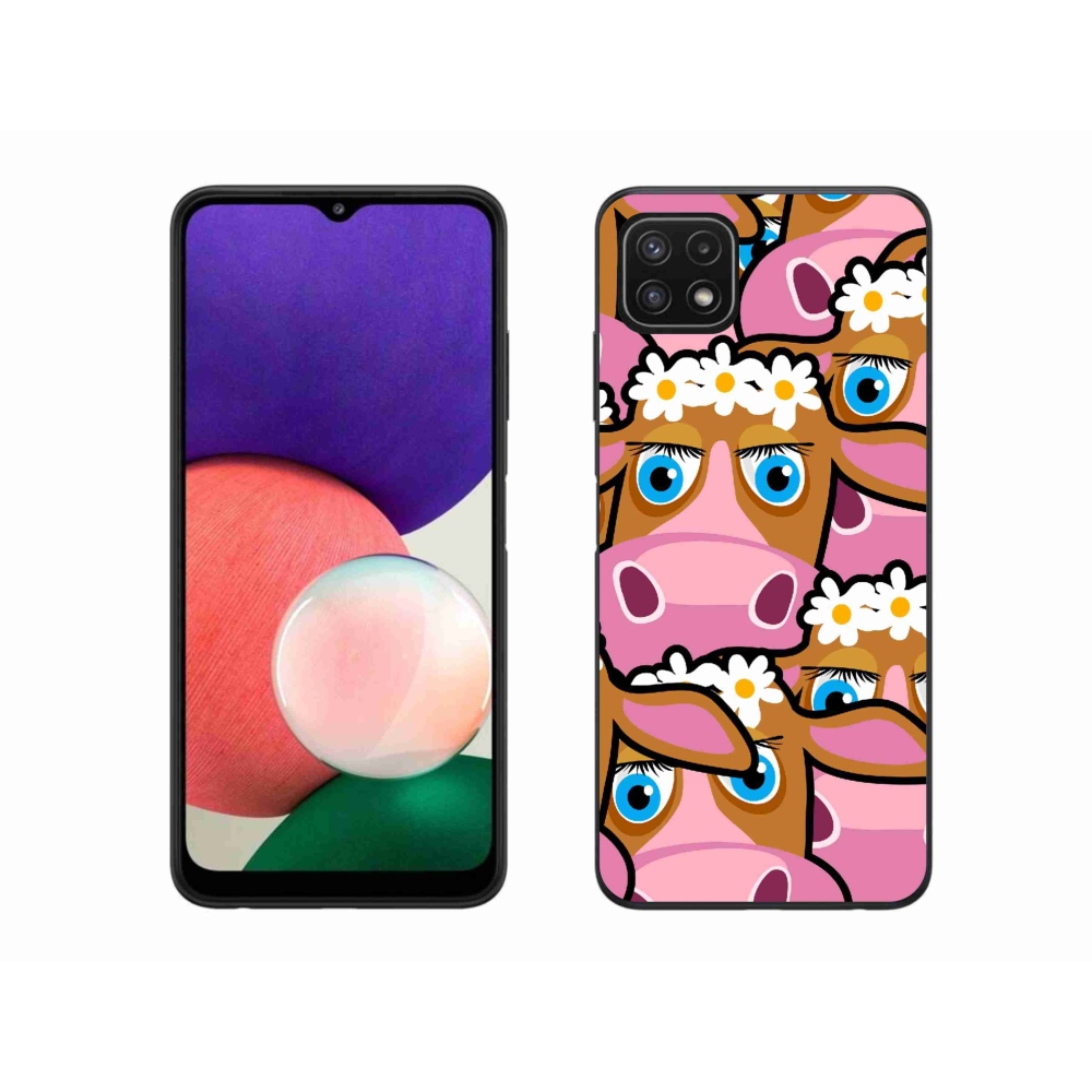 Gélový kryt mmCase na Samsung Galaxy A22 5G - kreslené kravičky