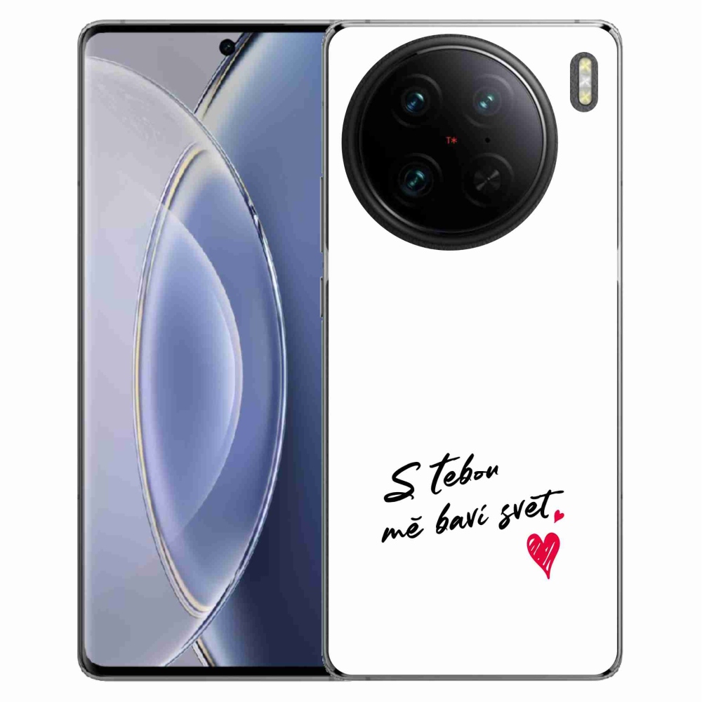 Gélový kryt mmCase na Vivo X90 Pro - zamilovaný text 1 biele pozadie