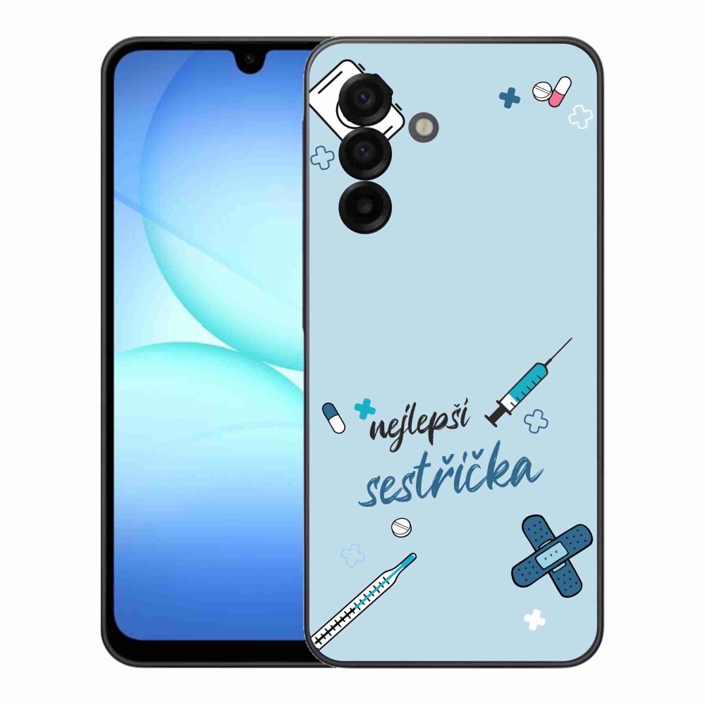 Gélový kryt mmCase na Samsung Galaxy A17 4G/5G - najlepšia sestrička modré pozadie