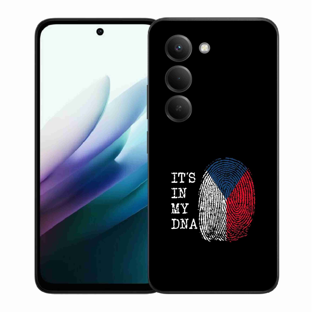 Gélový kryt mmCase na Xiaomi Redmi 15 4G/5G (171mm) - vlajka odtlačok prsta čierne pozadie
