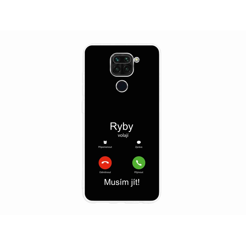 Gélový kryt mmCase na Xiaomi Redmi Note 9 - ryby volajú čierne pozadie