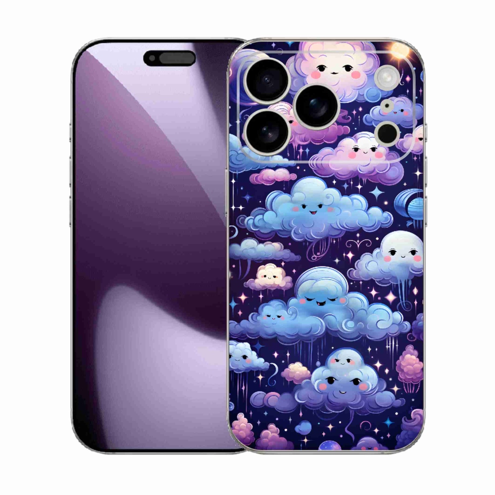 Gélový kryt mmCase na iPhone 17 Pro - mráčiky