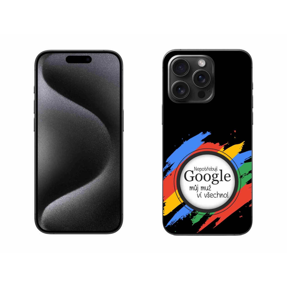 Gélový kryt mmCase na iPhone 15 Pro Max - muž vie všetko čierne pozadie