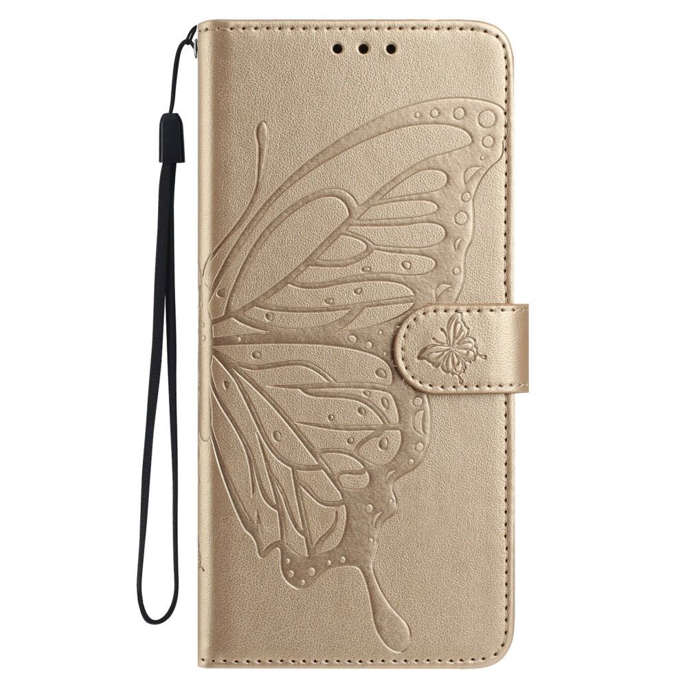 Floral Butterfly knižkové puzdro na Xiaomi Redmi A5 (171.7x77.8x8.3mm) - zlaté