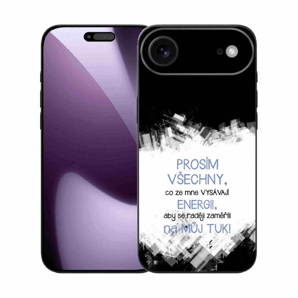 Gélový kryt mmCase na iPhone 17 Air - vtipný text 1 modrý