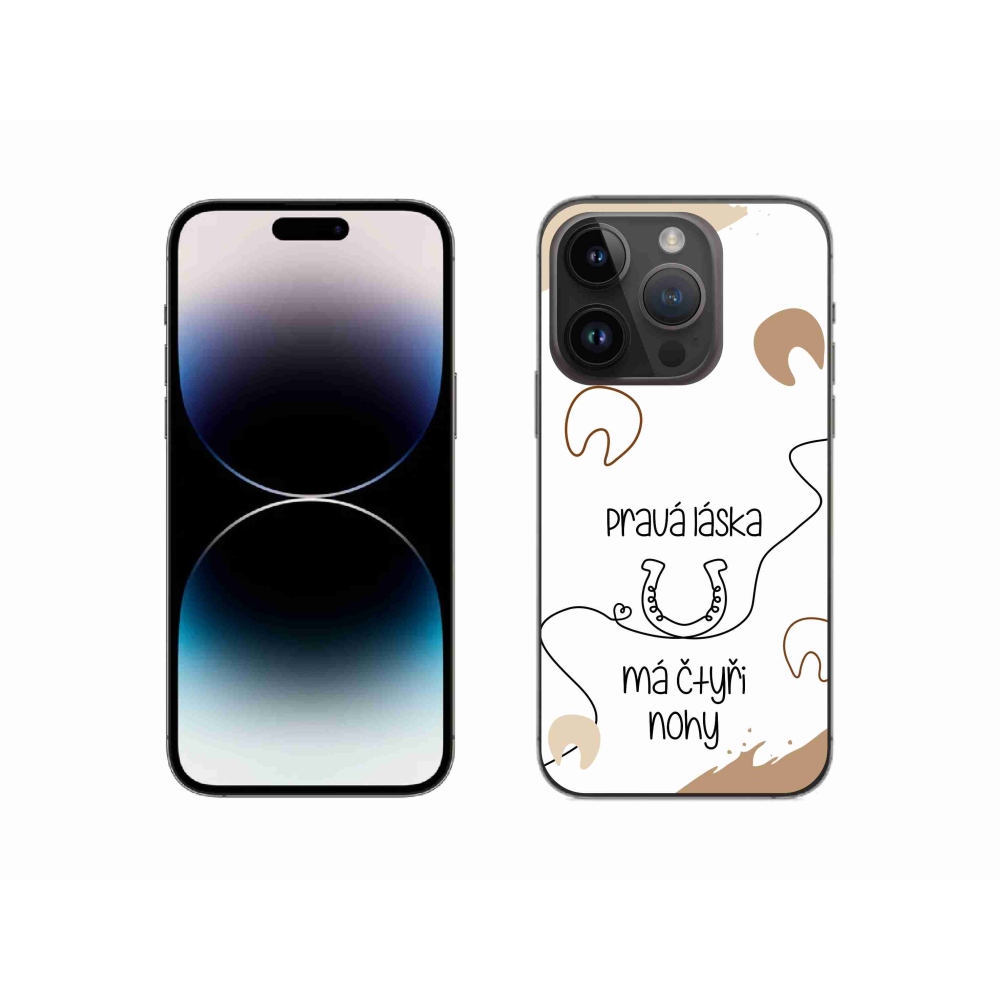 Gélový kryt mmCase na iPhone 14 Pro 6.1 - konský motív biele pozadie