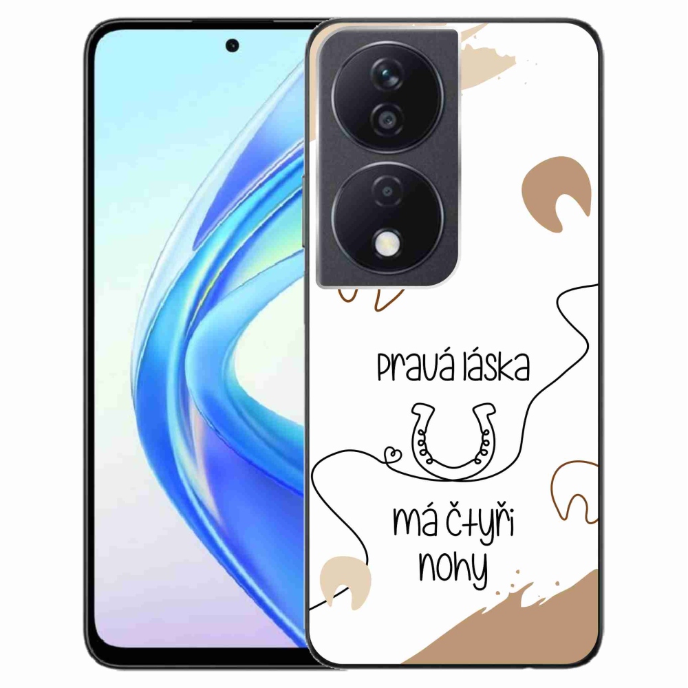 Gélový kryt mmCase na Honor X7b/Honor 90 Smart - konský motív biele pozadie