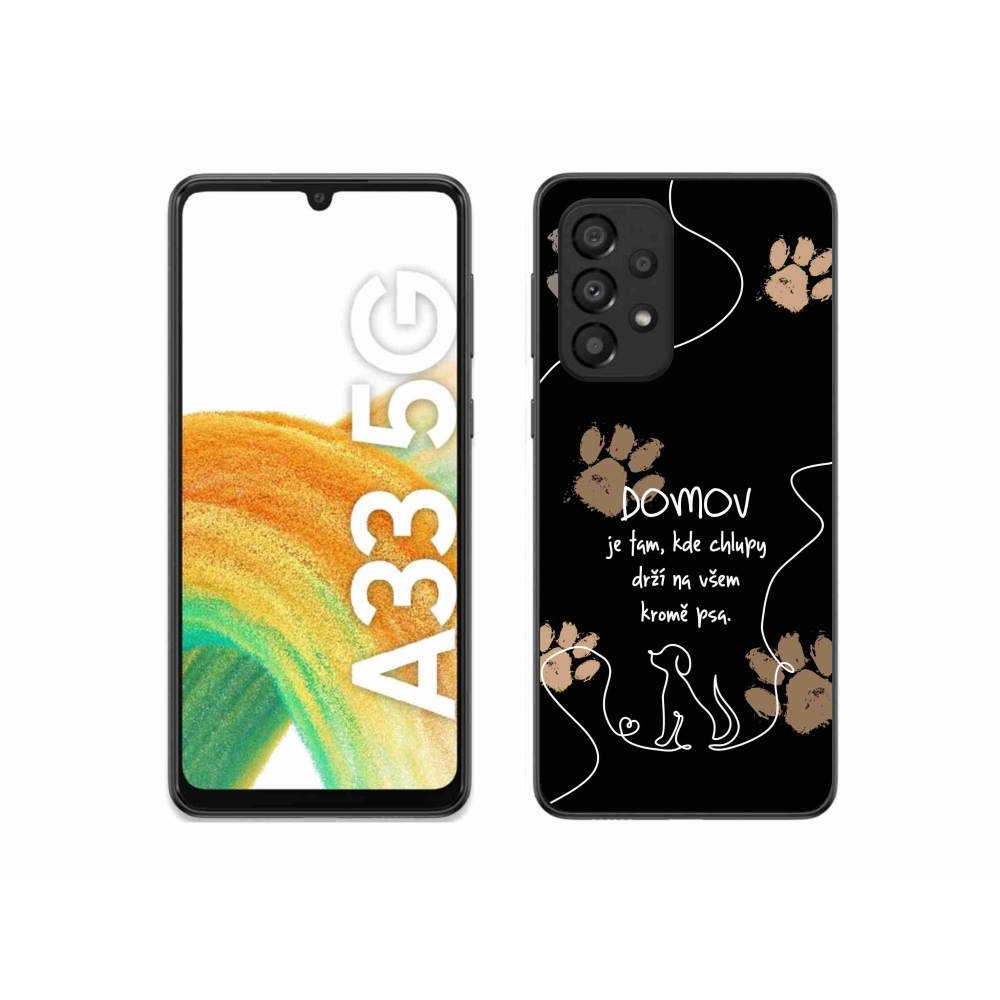 Gélový kryt mmCase na Samsung Galaxy A33 5G - psí motív čierne pozadie