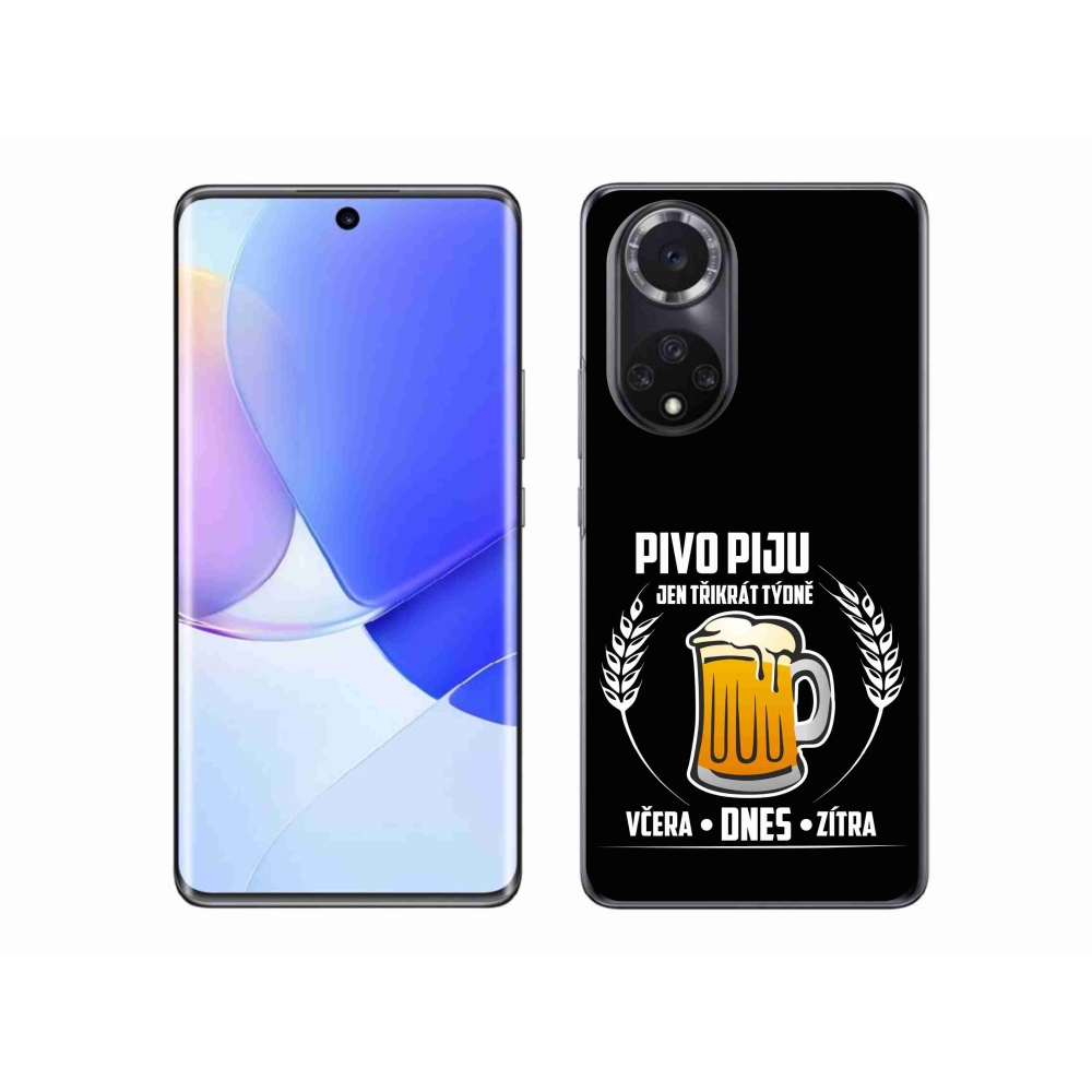 Gélový kryt mmCase na Honor 50 - pivný motív čierne pozadie
