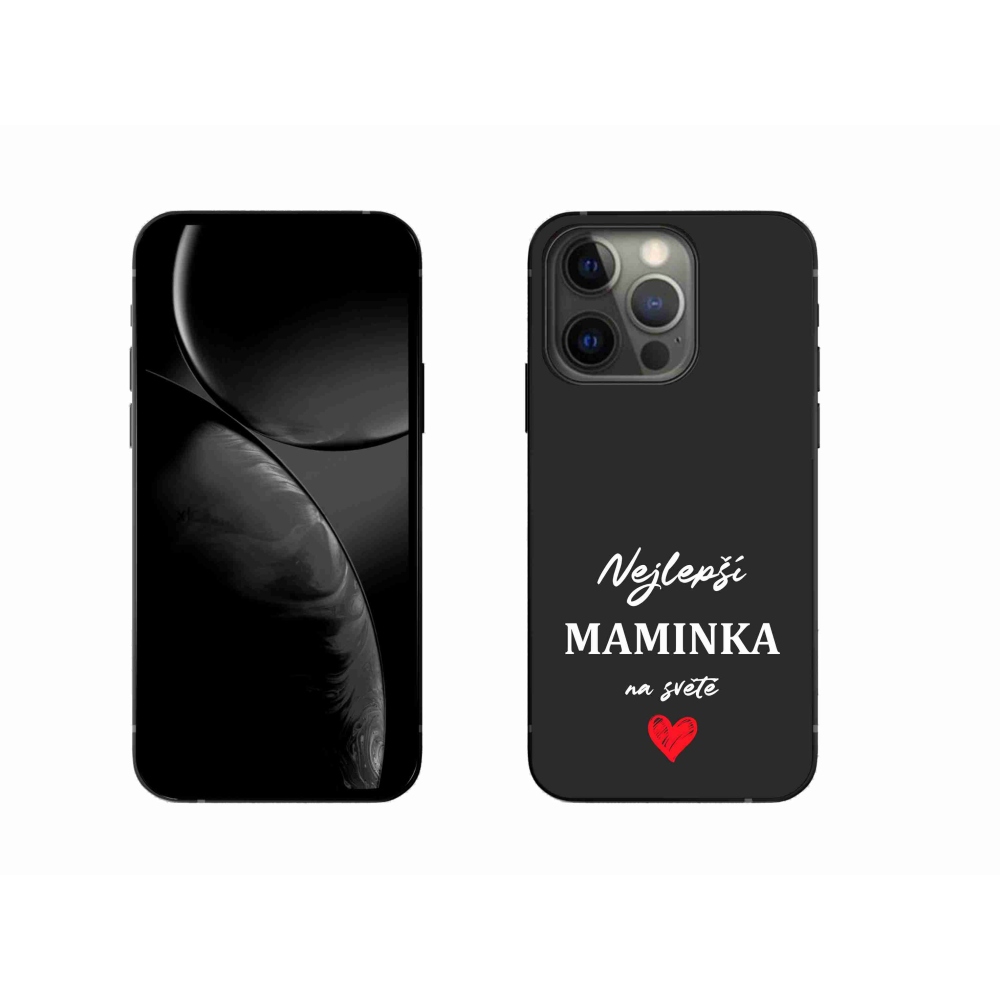 Gélový kryt mmCase na iPhone 13 Pro 6.1 - najlepšia mamička 1 čierne pozadie