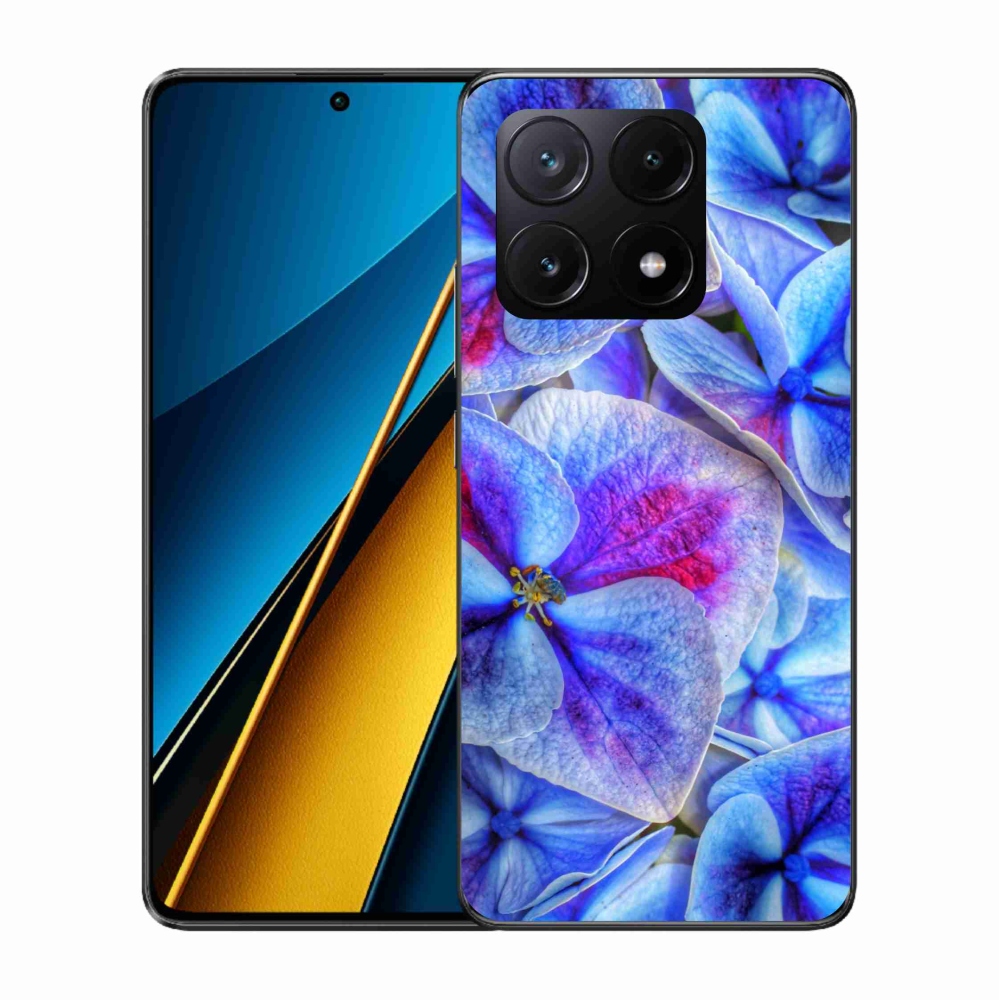 Gélový kryt mmCase na Xiaomi Poco X6 Pro 5G - modré kvety 1