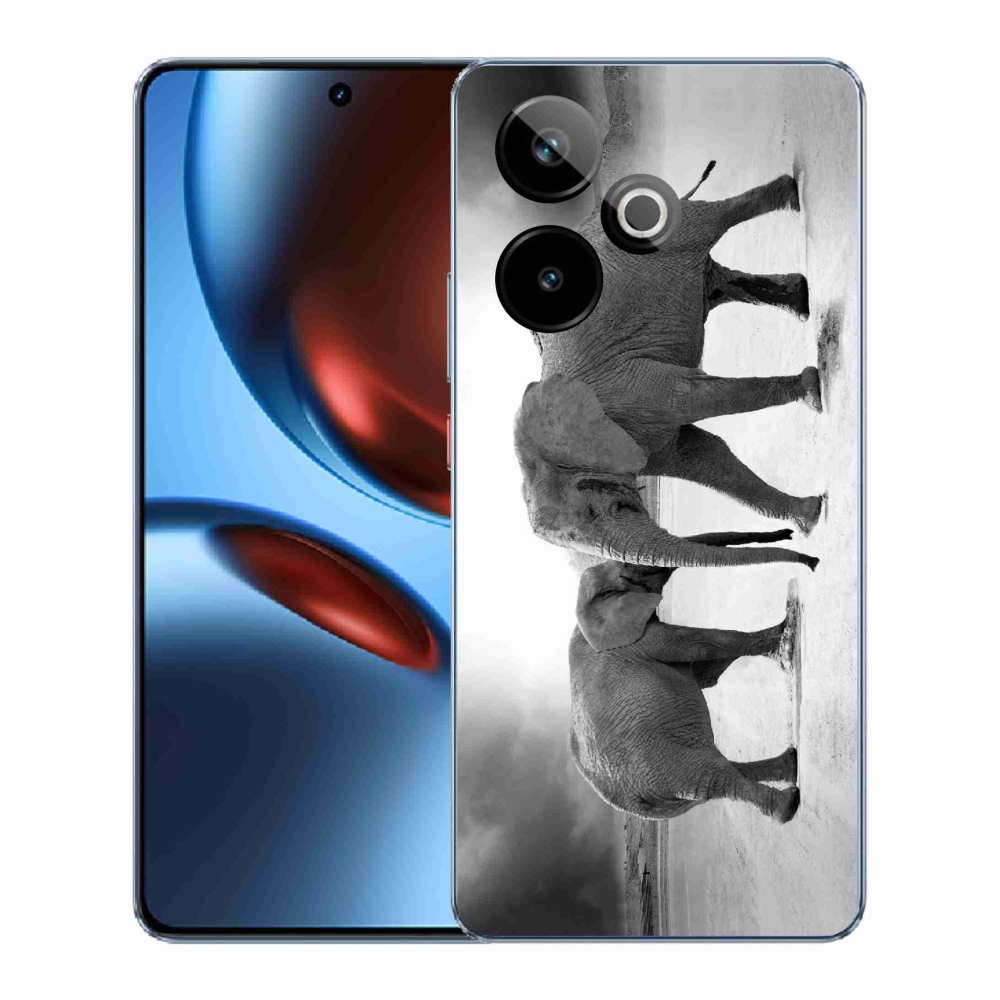 Gélový kryt mmCase na Realme GT 7 5G/GT 7T 5G - čiernobieli slony