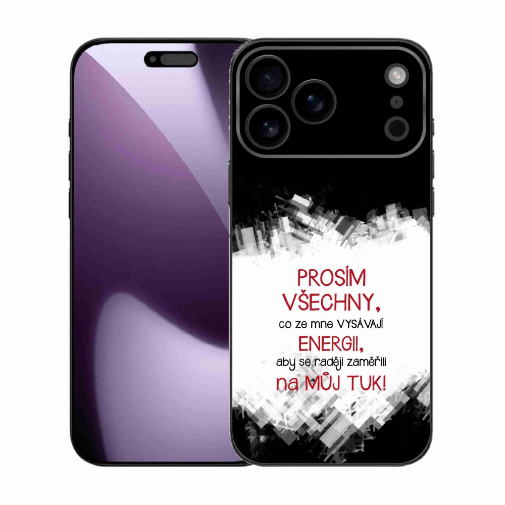 Gélový kryt mmCase na iPhone 17 Pro Max - vtipný text 1 červený