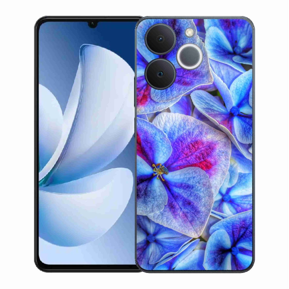 Gélový kryt mmCase na Realme Note 70T - modré kvety 1