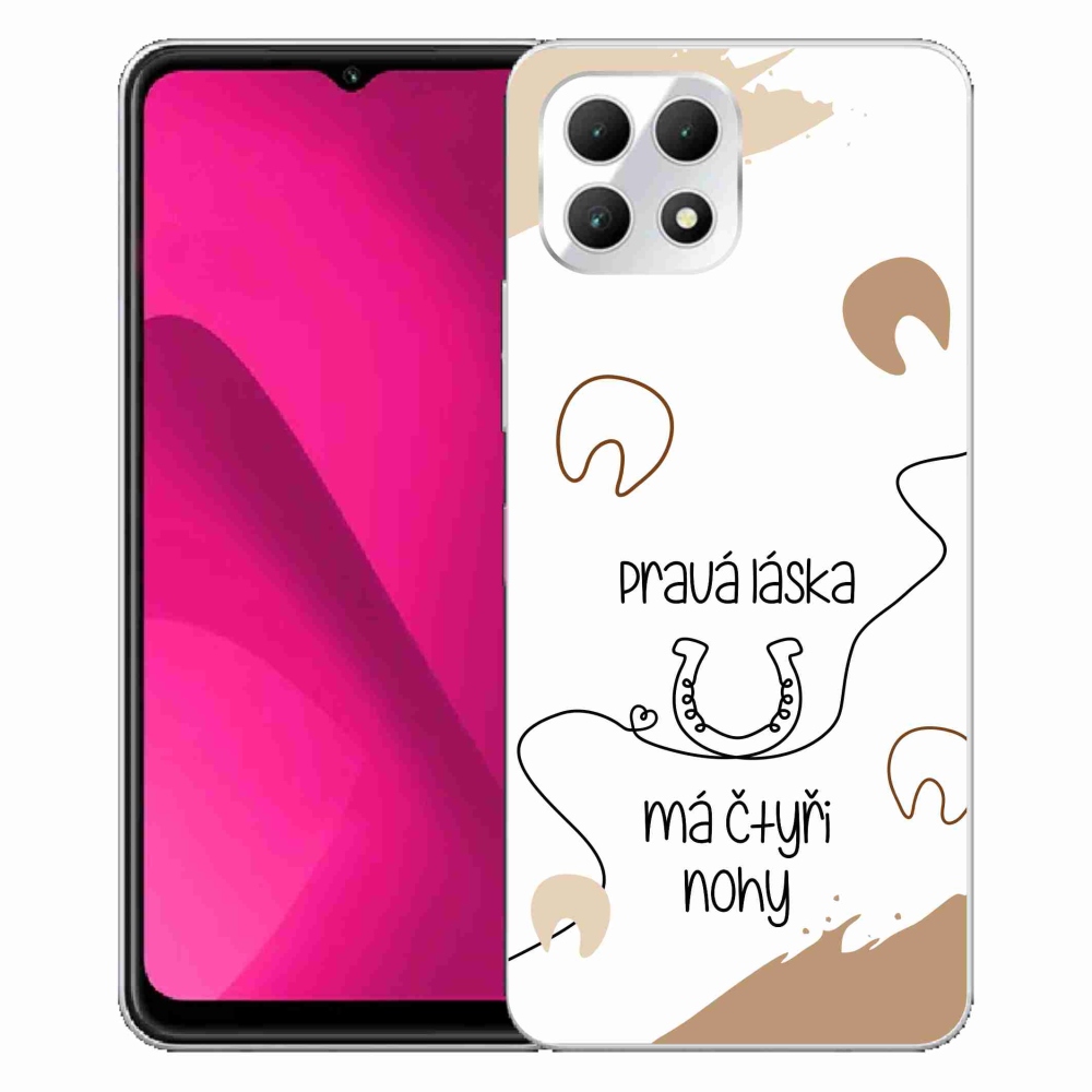 Gélový kryt mmCase na T-Mobile T Phone 2 - konský motív biele pozadie