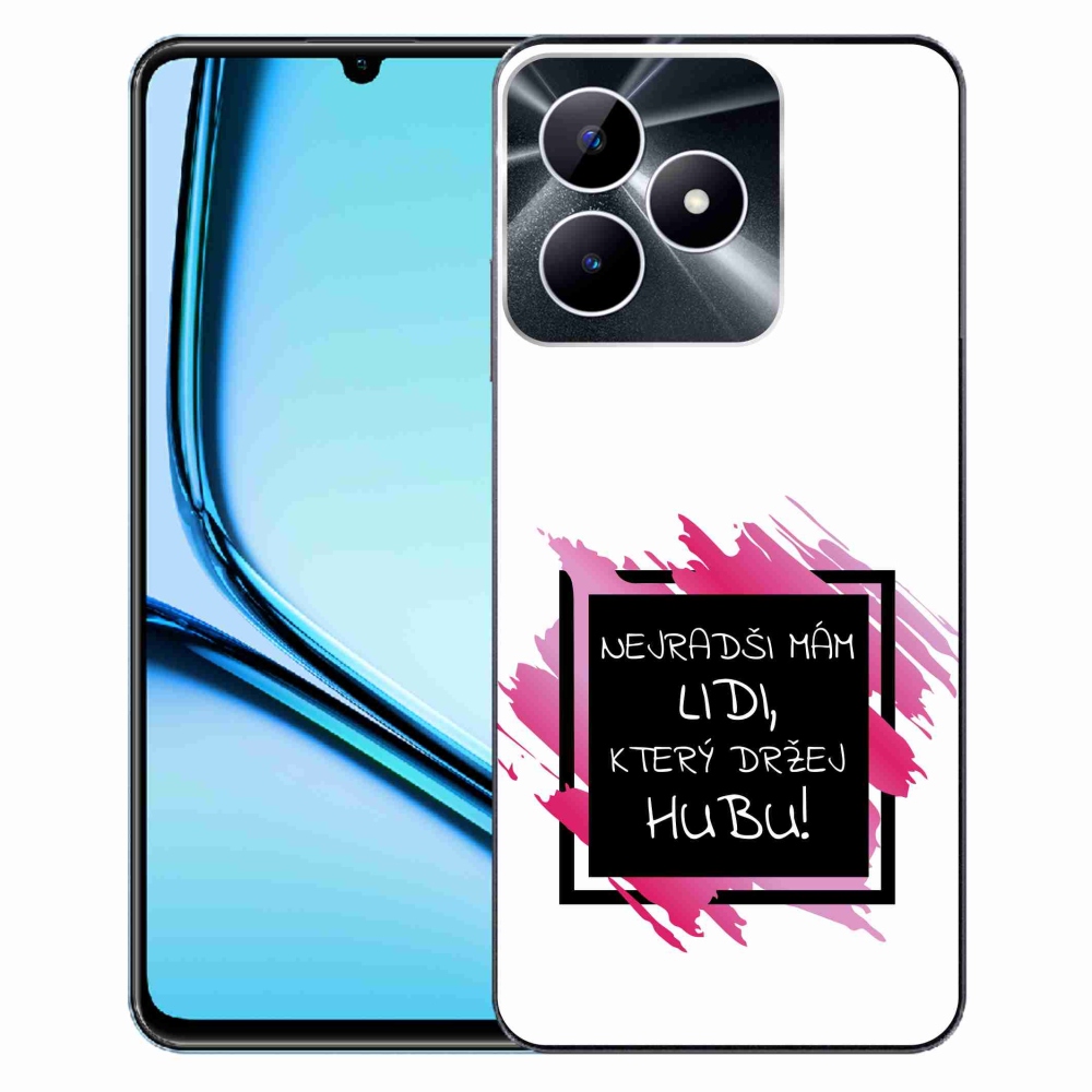 Gélový kryt mmCase na Realme Note 50 - vtipný text 7 čiernobiele pozadie