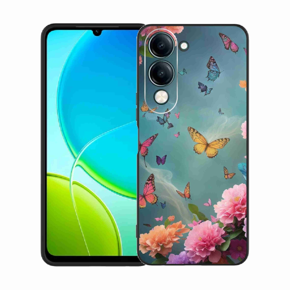 Gélový kryt mmCase na Vivo Y29s 5G - farebné kvety a motýle