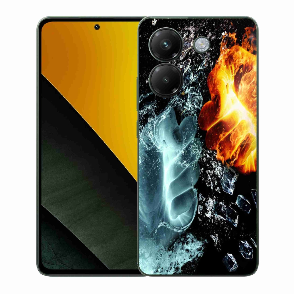 Gélový kryt mmCase na Xiaomi Poco M7 Pro 5G - voda a oheň