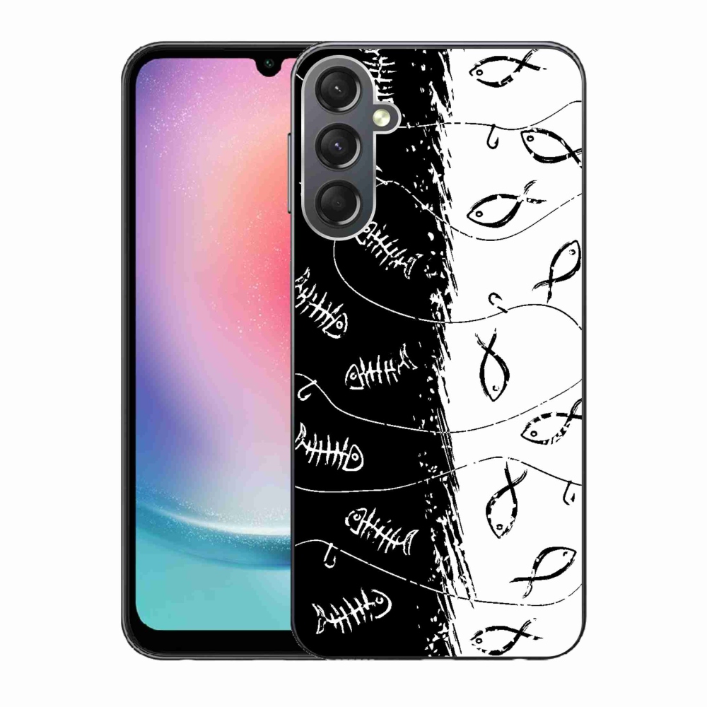 Gélový kryt mmCase na Samsung Galaxy A24 - kostry a rybky