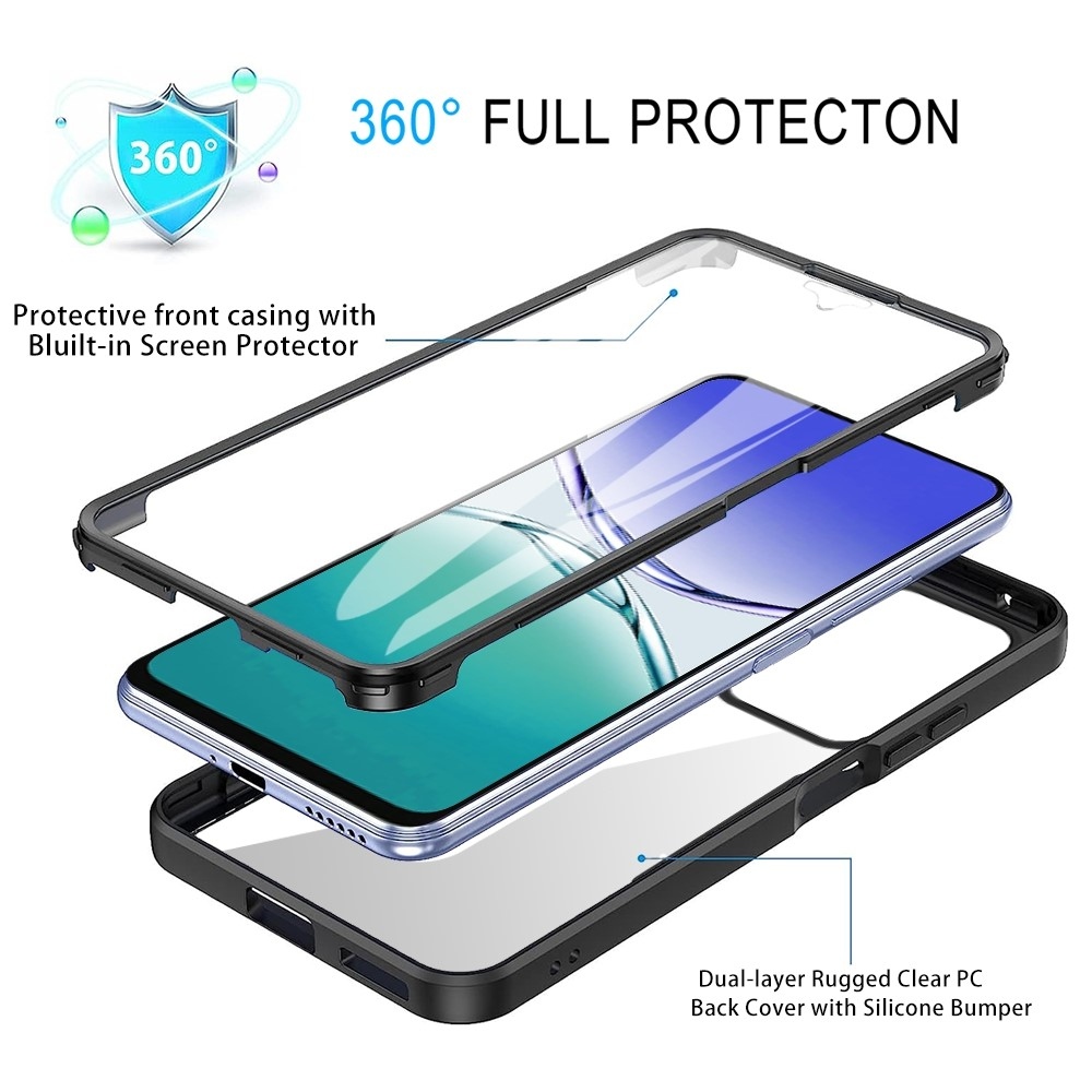 Acryl gélový obal s rámčekom pre ochranou displeja na Samsung Galaxy A16 4G/5G/A17 5G - čierny