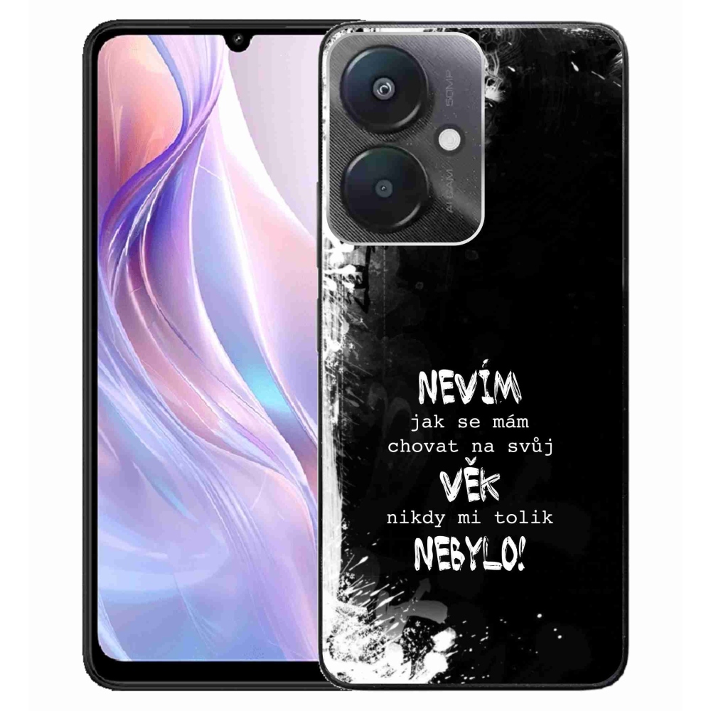 Gélový kryt mmCase na Xiaomi Redmi 13C 5G - vtipný text 14 čierne pozadie