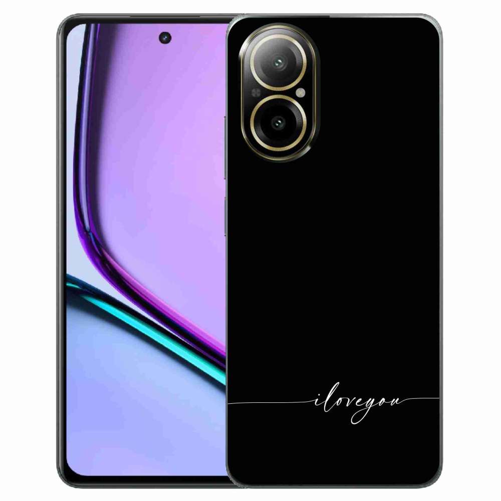 Gélový kryt mmCase na Realme C67 - I love you čierne pozadie