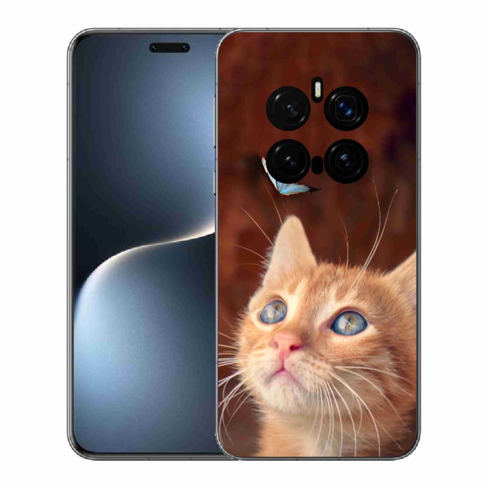Gélový kryt mmCase na Honor Magic 7 Pro 5G - motýľ a mačiatko
