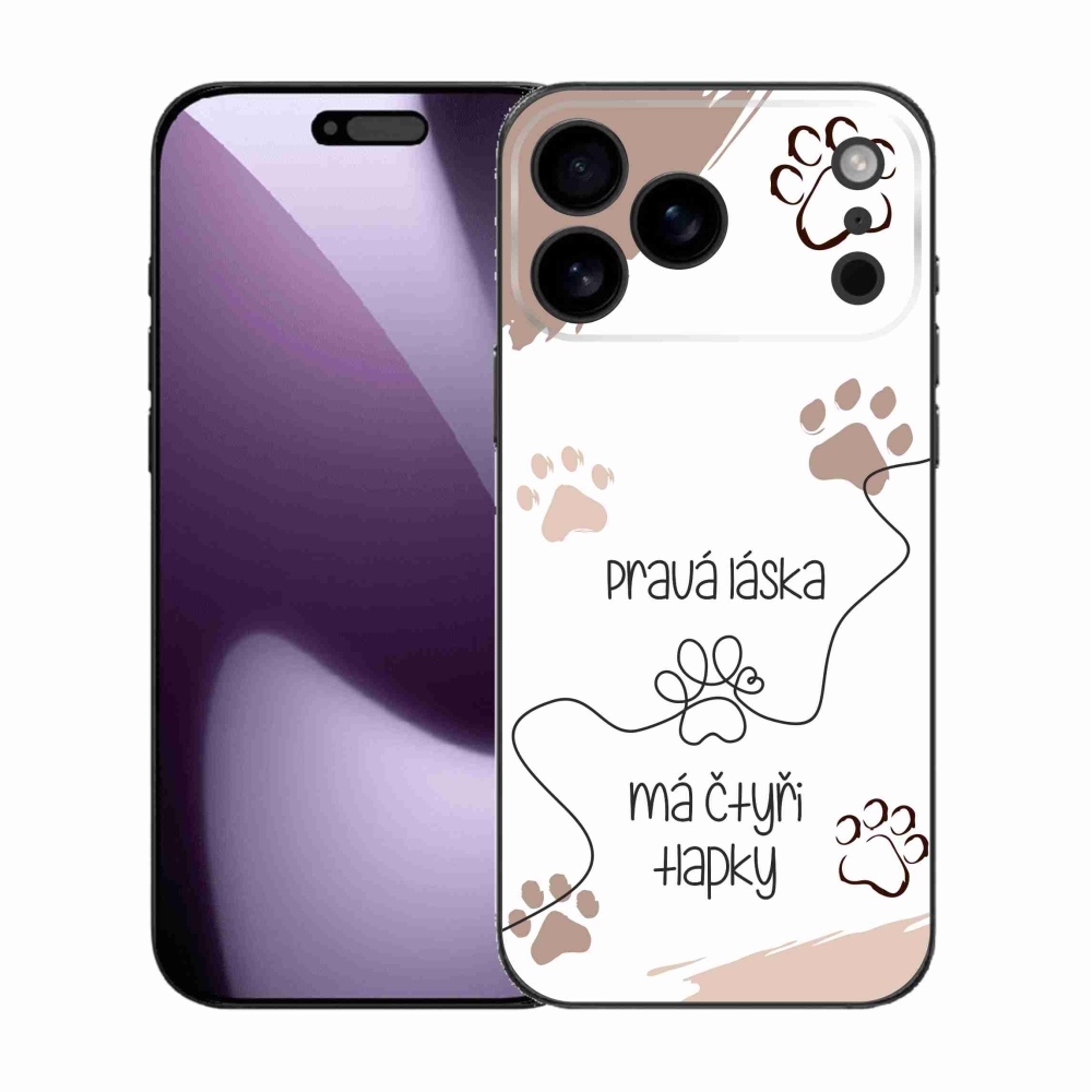 Gélový kryt mmCase na iPhone 17 Pro Max - psí motív 1 biele pozadie