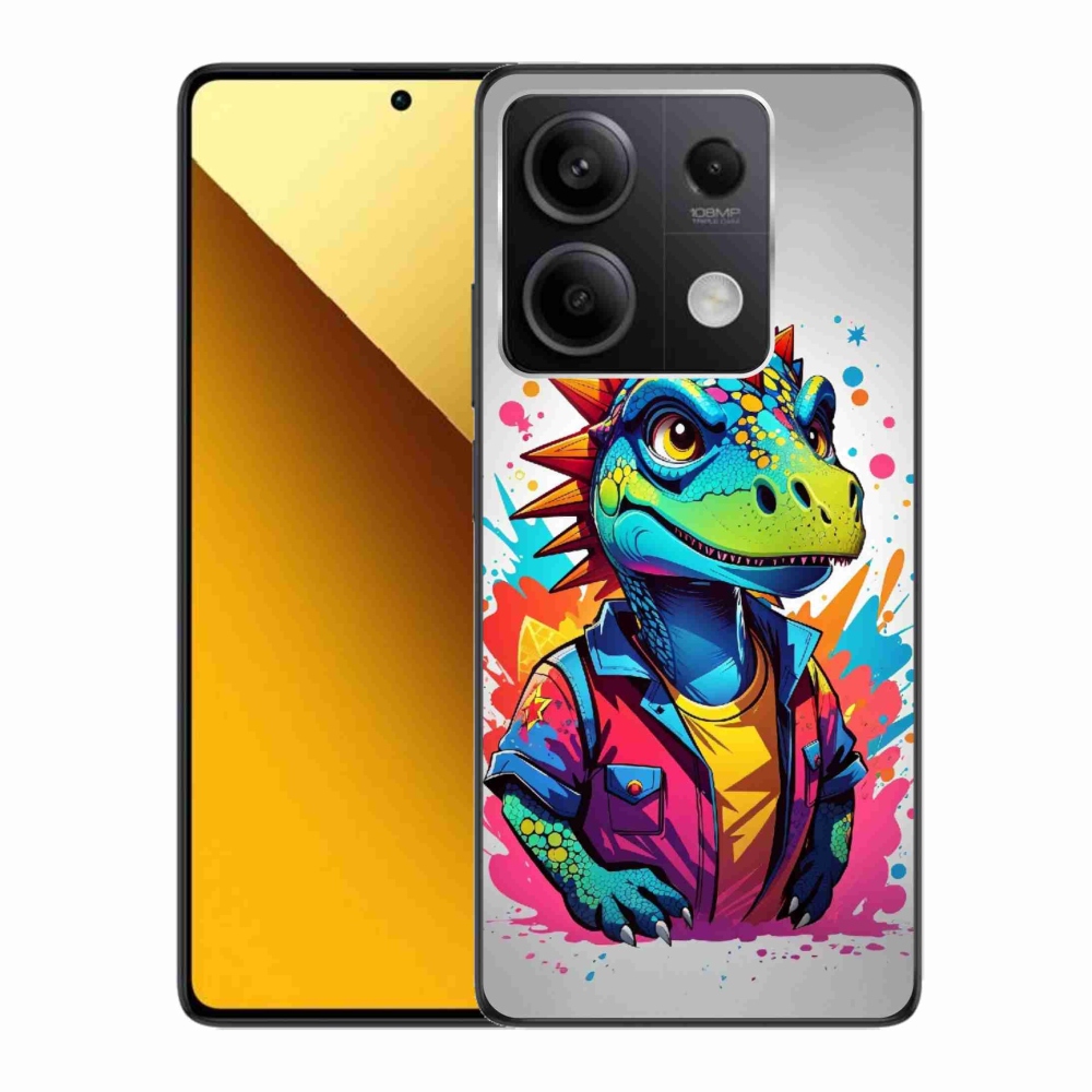 Gélový kryt mmCase na Xiaomi Redmi Note 13 5G - farebný dinosaurus