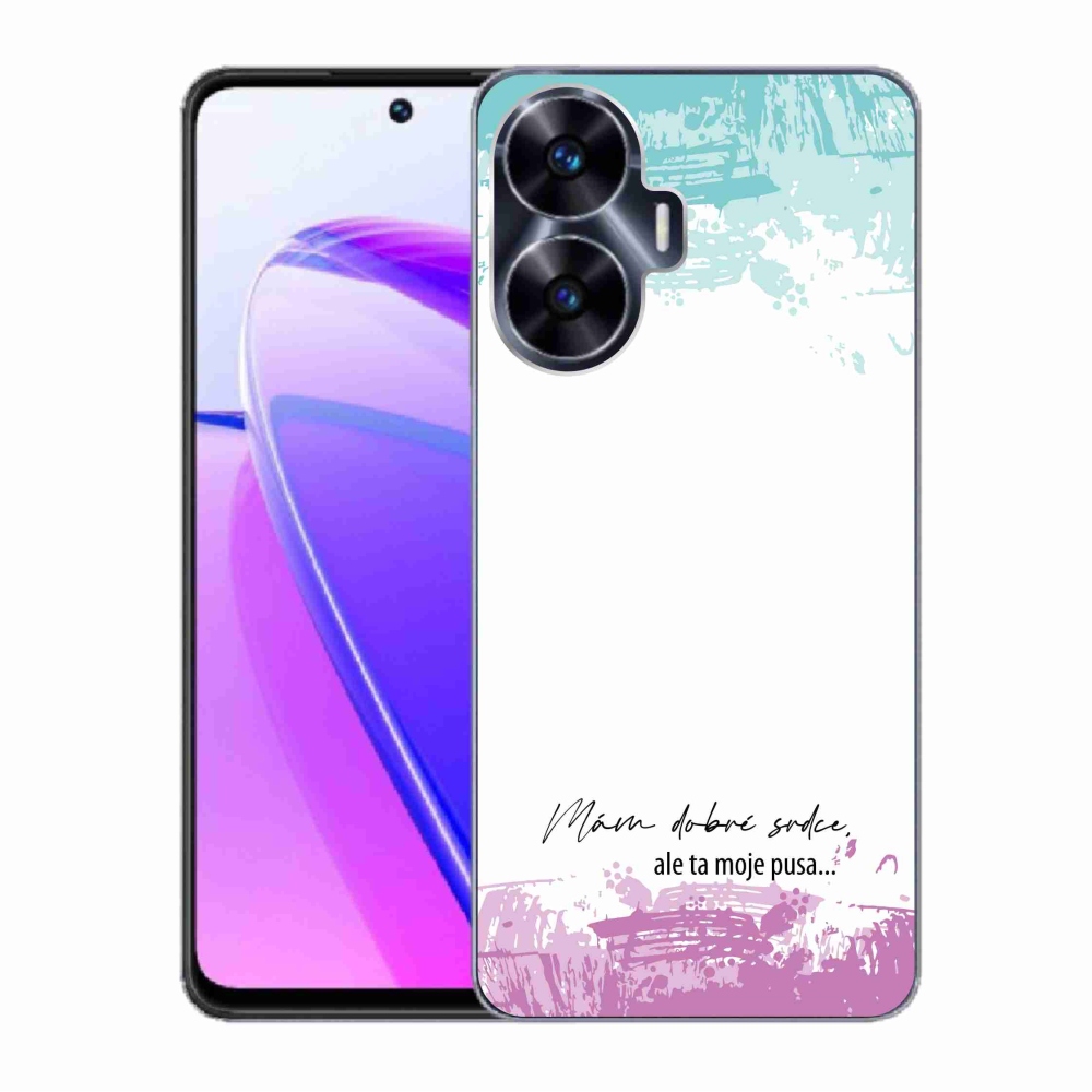 Gélový kryt mmCase na Realme C55 - vtipný text 3 biele pozadie