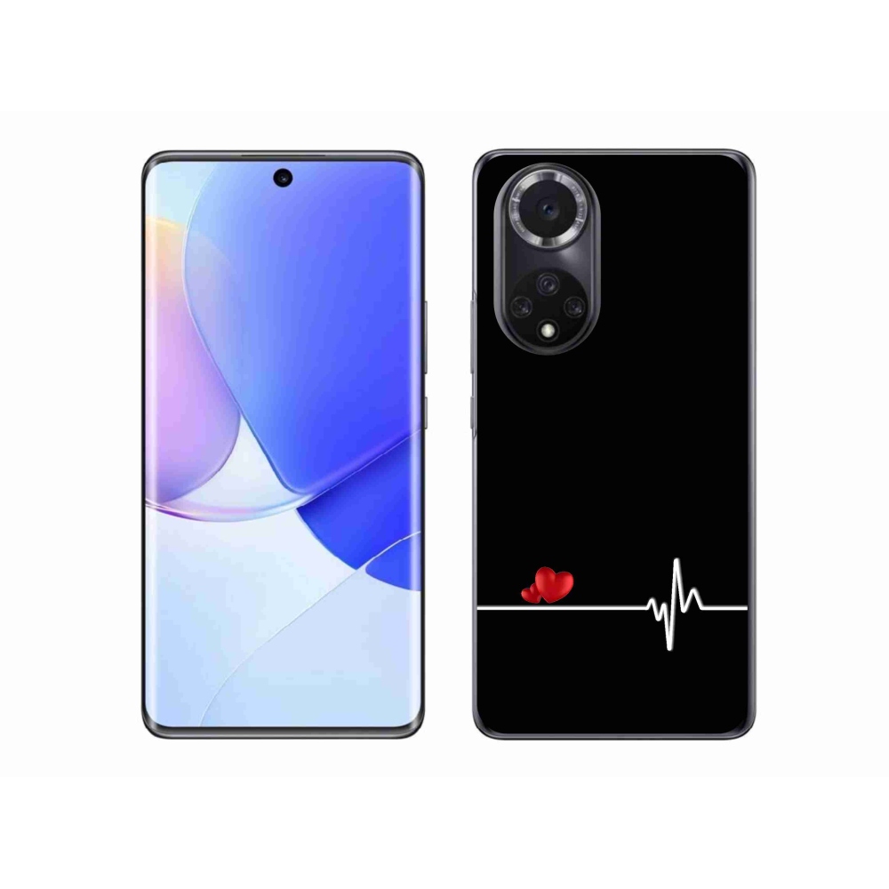 Gélový kryt mmCase na Honor 50 - srdce a tep čierne pozadie