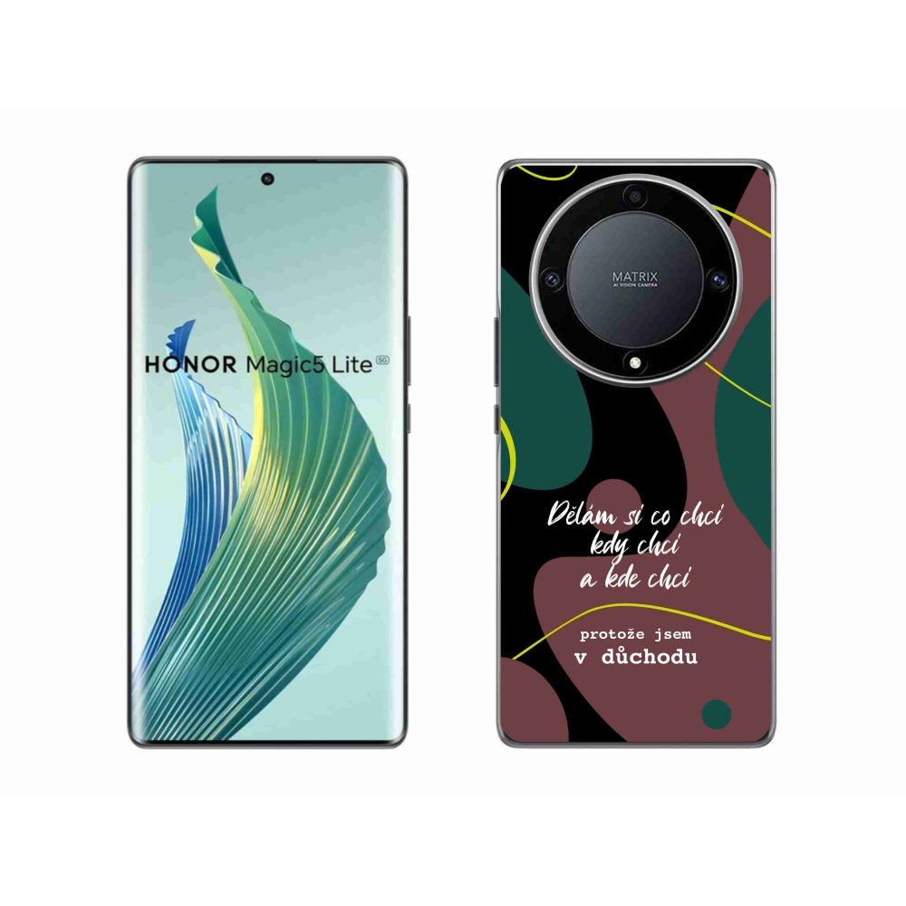 Gélový kryt mmCase na Honor Magic 5 Lite 5G - vtipný text 10 čierne pozadie