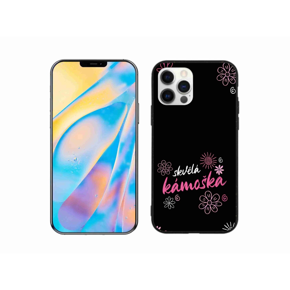 Gélový kryt mmCase na iPhone 12 - skvelá kamoška čierne pozadie