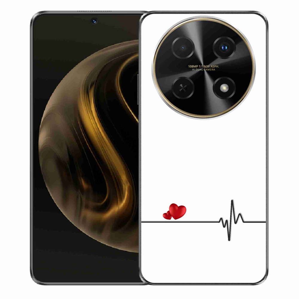 Gélový kryt mmCase na Huawei Nova 12i - srdce a tep biele pozadie
