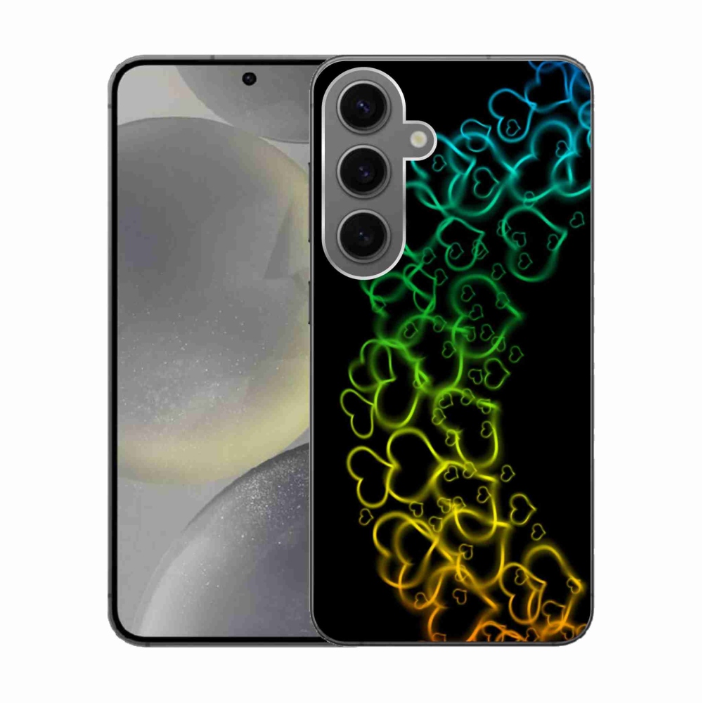 Gélový kryt mmCase na Samsung Galaxy S24 - farebné srdiečka